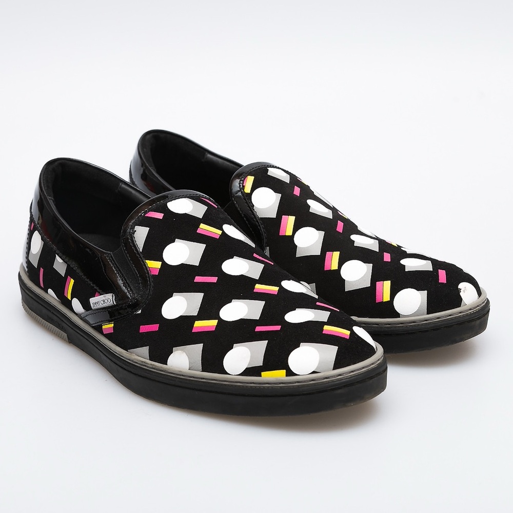 Jimmy Choo Grove Slip-On Leather Sneakers in Black Mix